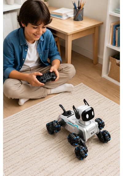 Brb2 Aı Akıllı Robot Köpek - 360 Hareketli, Uzaktan Ve Bilekten Kontrollü, Işıklı Sesli Ve Sprey Efektli