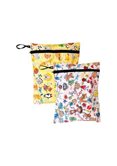 2 Adet, 36 X 30 Cm Summer Ve Family Desen, Sıvı Geçirmeyen Çok Amaçlı Çanta, Ekonomik Set, Yıkanabilir, Fermuarlı Ve Askılı Diğer