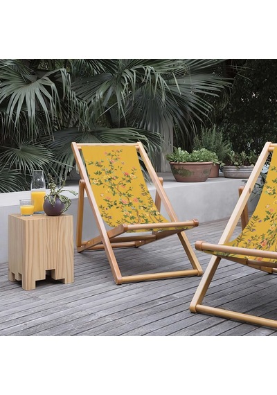 Bluehomeconcept Adawall Sarı Bahçe Katlanabilir Şezlong