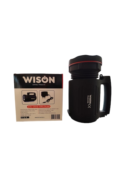 Wison Ws-4450 Su Geçirmez Fener 5000m Menzil Siyah