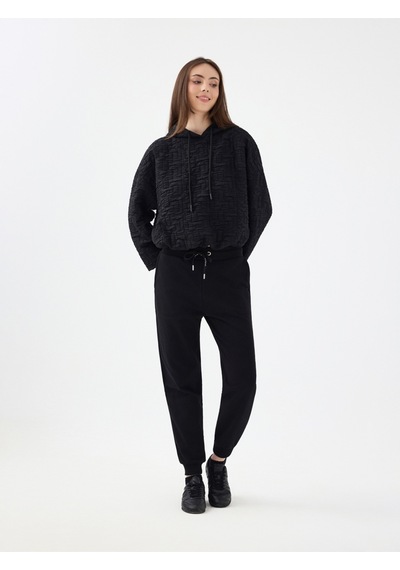 Crop Kadın Sweatshirt Siyah