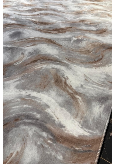 Villadia Home Textile Kaymaz Taban Modern Desen Halı Yolluk Leke Tutmaz Kolay Temizlenir Koridor Salon Yatak Mutfak Odası Vd4044vizon Vizon