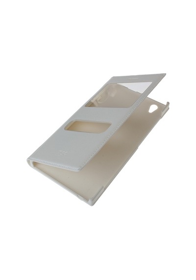 T50 İle Uyumlu Çift Pencereli Flip Cover Kılıf Beyaz