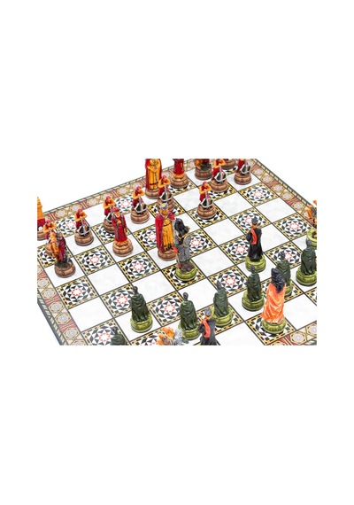Boyaması - 55 - Satranç Camelot Ortaçağ Sedef36cam - Muratech - - Sedef36cam