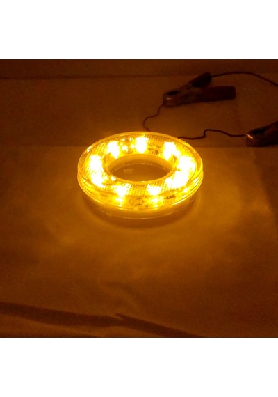 Yuvarlak Simit Tip Led Lamba 9 Led 12/24v Sarı Stop Lamba Kod:67s