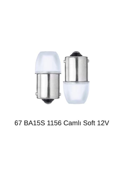 Carub 67 BA15S 1156 Camlı Soft LED Ampul 12V Beyaz Park ve Sinyal Lambası 2li Set BR0403004