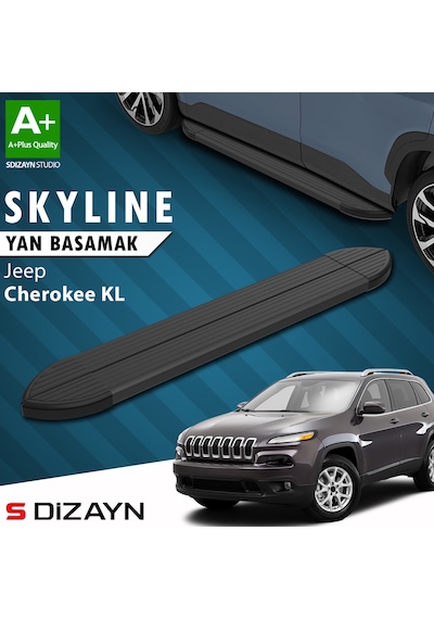 S-dizayn Jeep Cherokee Kl Skyline Siyah Yan Basamak 173 Cm 2013-2023 A+ Kalite