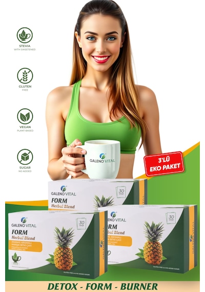 Galeno Vital Form Herbal Blend Bromelain Destekli  Çayı 3'lü Eko Paket