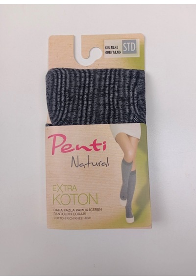 Penti Kadın Kül Melanj Ekstra Koton Pantolon Çorabı Kül Melanj/60
