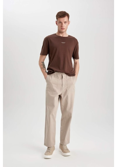 DeFacto Gabardin Pantolon Baggy Fit Bol Rahat Kesim Cepli Düz Paça B4762AX24SPGR302