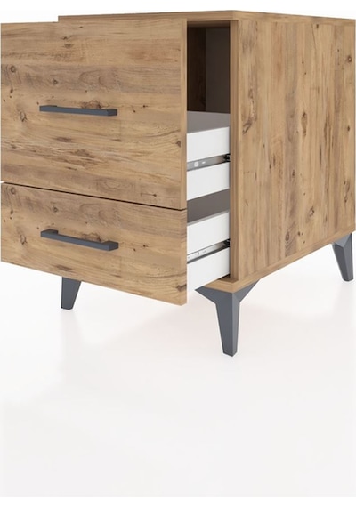 Kronos Komodin 2 Çekmeceli 44x59x64 Çam-çam Atlas Çam