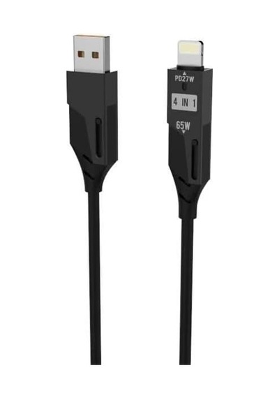İphone İle Uyumlu 4'ü 1 Arada Type-c Ve Usb-a 65w Akordiyonlu Şarj Kablosu