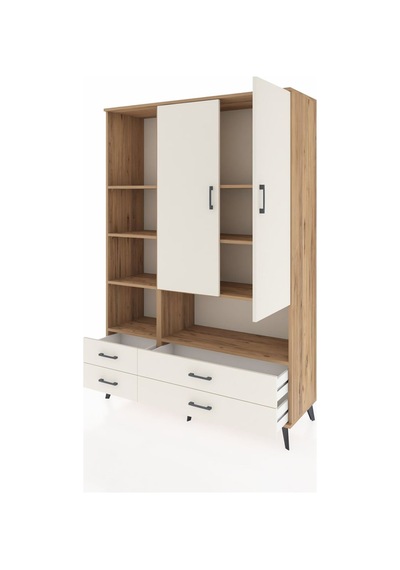 Hyperion Dolap 8 Raflı 4 Çekmeceli 2 Kapaklı 132x44x195 Çam-a... Çam Hyperion Dolap 8 Raflı 4 Çekmeceli 2 Kapaklı 132x44x195 Çam-a... Çam