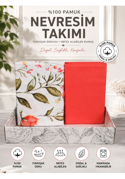 Çift Kişilik Çiçek Desenli Renkli Nevresim Takımı Pembe