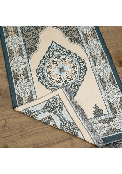 Hediyelik Tafta Seccade Mavi-gold 68x110 Cm - 200 Gr Çok Renkli
