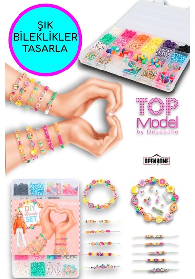 Top Model Bileklik Yapma Seti-kendin Yap - 20 Farklı Boncuk Türü, Bileklik Veya Zincir Yap