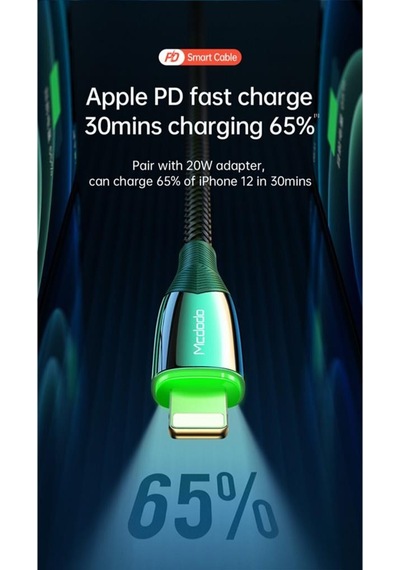 Mcdodo Pd 20W TypeC Apple iPhone Uyumlu Şarj Data Kablo 1.2M Siyah CA-8560
