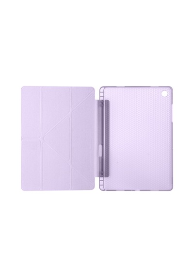Xiaomi Redmi Pad 2 11 İnç Kılıf Standlı Kalem Bölmeli Akıllı Trifolding Silikon Koruyucu Kapak Lila