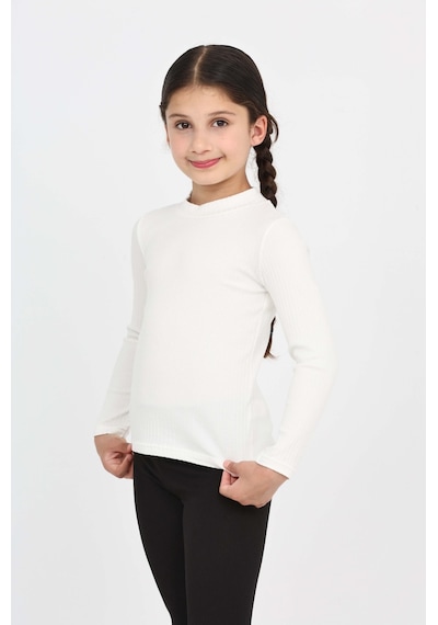 Toontoy Kids Toontoy Kız Çocuk Okul Balıkçı Yaka Tişört Ekru