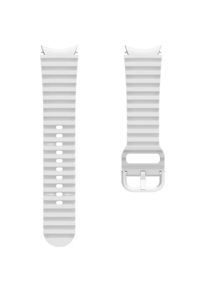 Samsung Watch 4/5 İle Uyumlu 40mm 42mm 44mm 46mm Çizgi Dizayn 20mm Sport Silikon Kordon, Beyaz Açık Kahverengi
