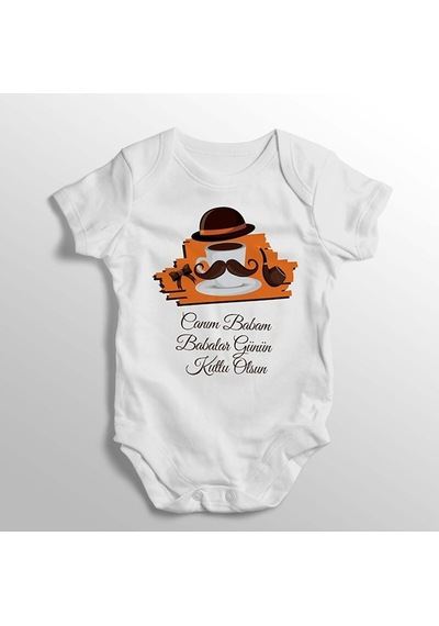 İmaj Tuğbababy Canım Babam Babalar Günün Kutlu Olsun Baskılı Bebek Zıbını (520689021) Beyaz