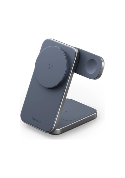 Magtrio Plus 3in1 Katlanabilir 15w Telefon Saat Apple Uyumlu AirPods Masaüstü Hızlı Şarj Standı - Lacivert