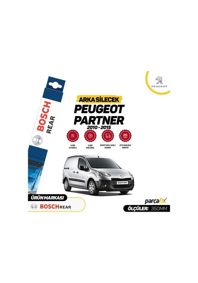 Peugeot Partner Bosch Rear Arka Silecek 2010-2015