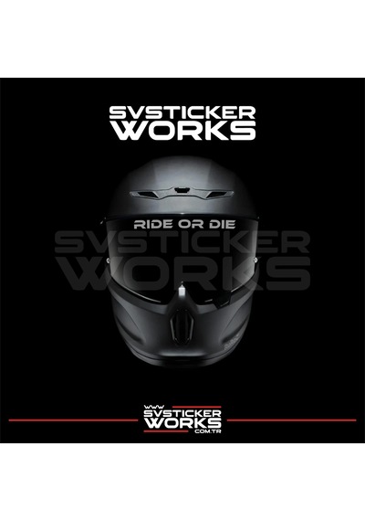 Ride Or Die Sticker Kask Vizör Sticker Tüm Kasklar Uyumlu 1 Adet Gri