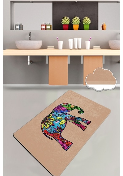 Olıfant Bej 70X120 Cm Banyo Halısı Paspas Yıkanabilir