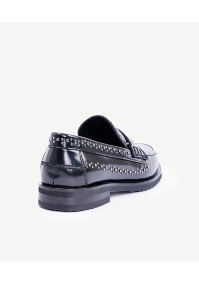 Yargıcı Zımba Detaylı Deri Loafer 25kkay4032x 001 Siyah