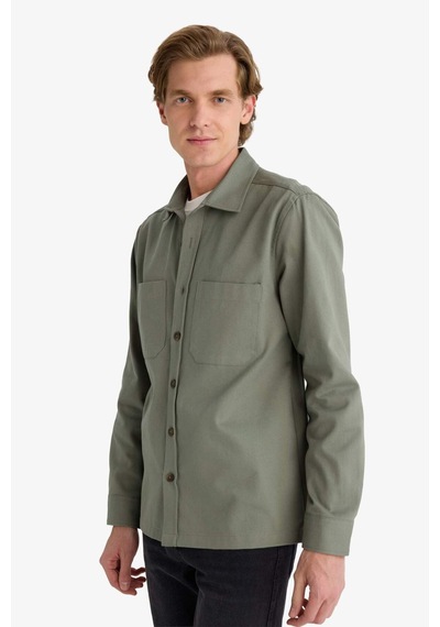 Defacto Regular Fit Polo Yaka Gabardin Uzun Kollu Gömlek G5341ax25wnkh430 Haki-kh430 Defacto Regular Fit Polo Yaka Gabardin Uzun Kollu Gömlek G5341ax25wnkh430 Haki-kh430