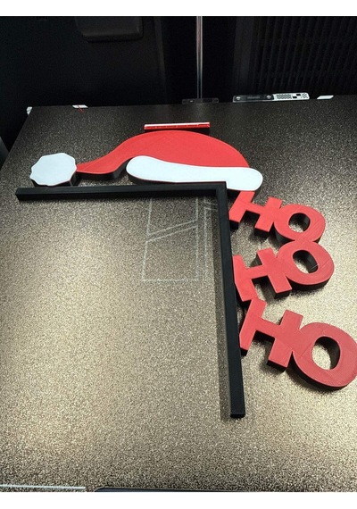 Ho Ho Ho Yılbaşı Kapı/ Duvar Dekoru 3d Baskı Xmas Ho Ho Ho Dekorasyon Kırmızı