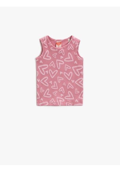 Koton Baskılı Atlet Pamuklu Pembe Desenli 1ymg39277ok
