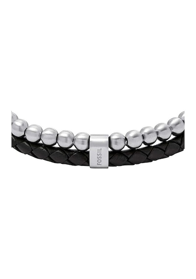 Fossil Jewel Jf04855-040 Erkek Bileklik Siyah - Metalik Gri