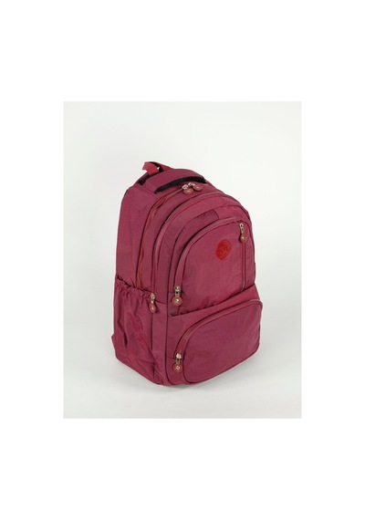 Unisex Su Geçirmez Çok Bölmeli Krinkıl Kumaş Okul Çantası Laptop Çantası Bordo Bordo
