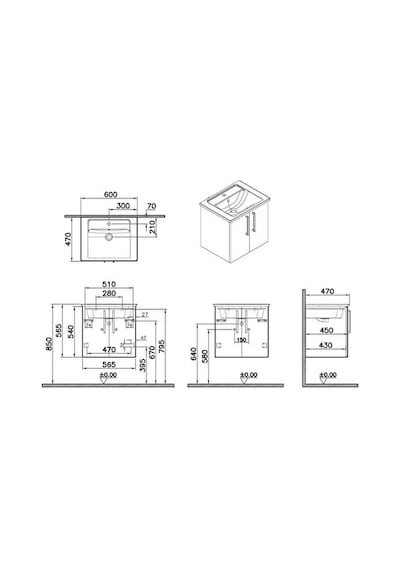 66354 VitrA Root Flat Kapaklı Lavabo Dolabı, 60 Cm, Parlak Beyaz Köşeli Lavabo Dahil Diğer 66354 VitrA Root Flat Kapaklı Lavabo Dolabı, 60 Cm, Parlak Beyaz Köşeli Lavabo Dahil Diğer