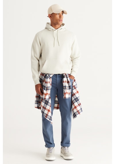 AC&Co / Altınyıldız Classics Erkek Bej Standart Fit Normal Kesim Kapüşonlu Kanguru Cepli Pamuklu Sweatshirt Bej