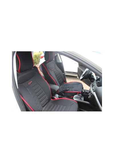 Citroen C3 Lüx Oto Koltuk Minderi Ön Arka 5'li Set 5star Serisi Siyah Kırmızı