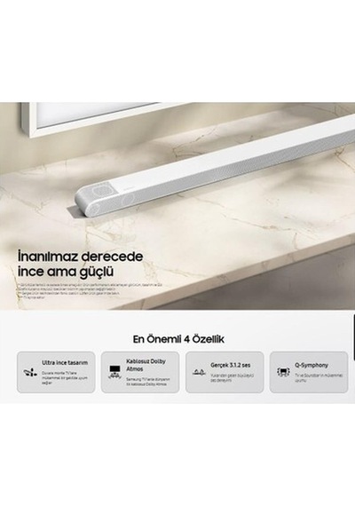 Samsung Uyumlu Bluetooth Hdmı Optik Çoklu Bağlantı 10 Hoparlör Dolby Digital Plus, Atmos Çevresel Ses Genişletmedts Virtual:x 3.1.2 Kanal Slim Soundbar