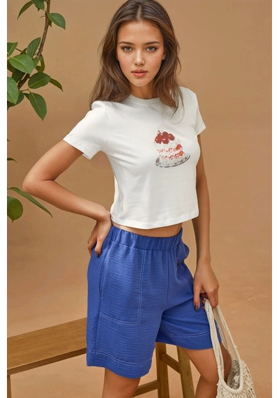 Hiccup Baskı Detaylı Regular Fit Bisiklet Yakalı %100 Pamuklu Crop T-shirt Kırmızı Hiccup Baskı Detaylı Regular Fit Bisiklet Yakalı %100 Pamuklu Crop T-shirt Kırmızı