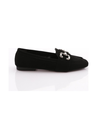 Dgn 5004-23y Kadin Kristal Tokali Loafer 5004-1423-R1700 Siyah