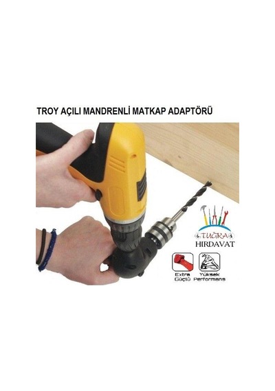 Troy 90000 Açılı Matkap Adaptör Mandrenli Köşe Delme Vidalama Ucu