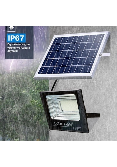 100 Güneş Enerjili Projektör Bahçe Aydınlatma Solar Led Dls