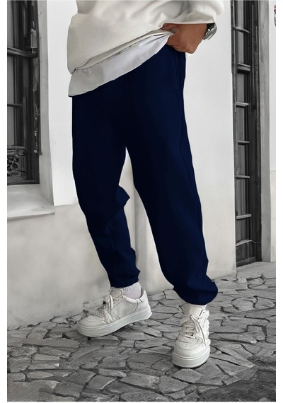Smile Face Lacivert Jogger Eşofman Altı - Paça Baskı Detaylı Lastik Paça Baskılı Rahat Tarz Lacivert Smile Face Lacivert Jogger Eşofman Altı - Paça Baskı Detaylı Lastik Paça Baskılı Rahat Tarz Lacivert