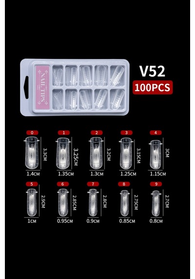 10 Farklı Boy 100 Adet Ölçekli Poly Jel Kalıp Tips Farklı Şekillerde Poly Jel Kalıp Tips V52-sadecetırnak 10 Farklı Boy 100 Adet Ölçekli Poly Jel Kalıp Tips Farklı Şekillerde Poly Jel Kalıp Tips V52-sadecetırnak