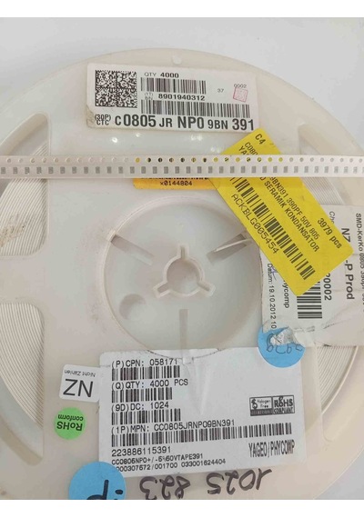 C0805jrnp09bn391 390pf 50v 805 Yageo Smd Seramik Kondansatör 1000 Adet