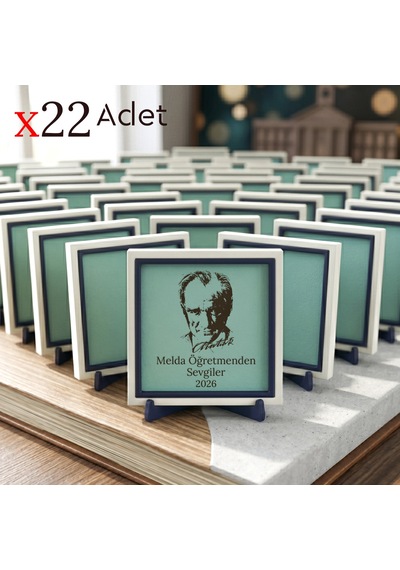 Başarılarla Dolu Bir Gelecek İçin 22 Li Mezuniyet Seti Atatürk Portreli Ve Öğretmen İsimli 10x10 Cm