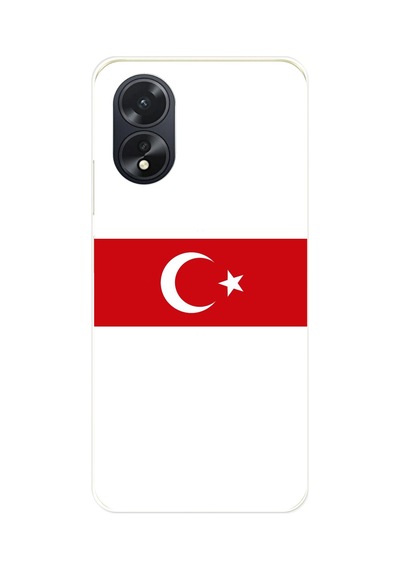 Oppo A38 Uyumlu Türk Milli Takım Beyaz Forma Baskılı Silikon Kılıf Renkli