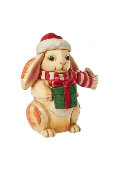 Enesco Jim Shore Heartwood Creek Noel Tavşanı Minyatür Heykelcik, 9,5 Cm, Çok Renkli