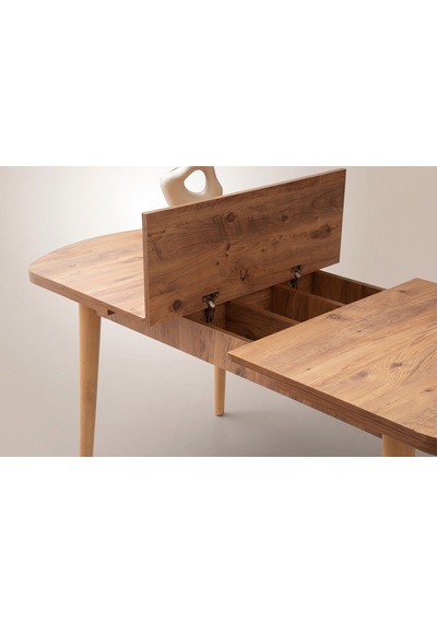 Kelebek Gizli Kaşıklıklı Açılır Mdf Masa Mutfak,salon,yemek Odası Masası 80x140 Cm Ceviz